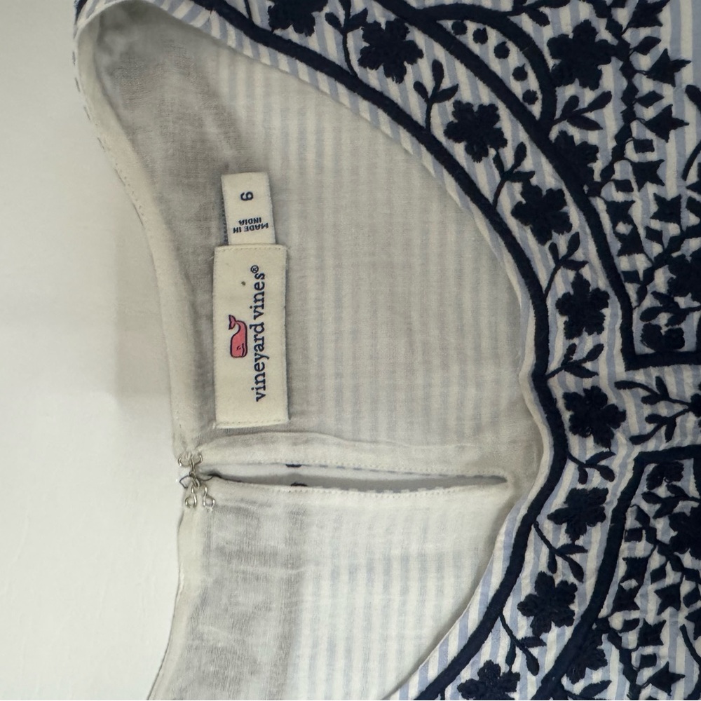 Vineyard Vines White Dress with Navy Embroidery - Picture 9 of 15